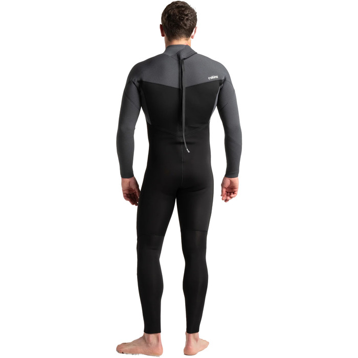 2024 C-Skins Mens Session 3/2mm GBS Back Zip Wetsuit C-SE32MBZ - Black / Charcoal Diamond / Ultra Cyan